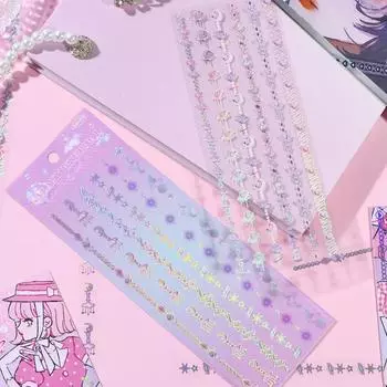 Серия лазерных наклеек Y2K Heart Trajectory Kpop 3-дюймовая фотокарточка держатель рамка украшение скрапбук журнал DIY лента