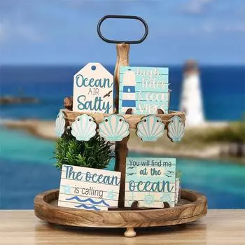 Серия «Летний океан», многоуровневое украшение для подноса, креативное украшение для рабочего стола, домашний декор, ремесло One Size