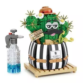Серия LOZ Miniblock Nanoblock Cactus_Gentleman Cactus, LOZ Gentleman Cactus, популярные корейские игрушки