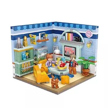 Серия LOZ Nanoblock Room, 03. Гостиная, популярные корейские игрушки