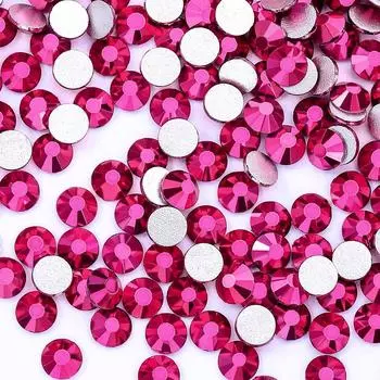 Серия Металл Хрустальное Стекло Плоское Дно Бриллиант 5A Страз Круглый Дрель для Ногтей Сделай Сам Одежда Чехол для Мобильного Телефона Наклейка Бриллиантовый Нейл-арт SS6-2.0-2 about 1440 pcs