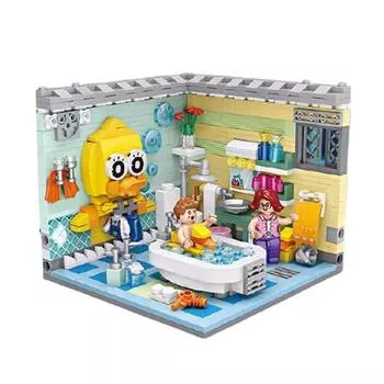 Серия наноблоков ЛОЗ комнатная, 02. Душевая, популярные корейские игрушки