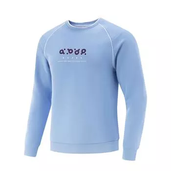 Серия настольного тенниса Li Ning Футболка с круглым вырезом и надписью Дышащая Универсальная С длинным рукавом Унисекс Топы Светло-голубой AWDV773-1 S