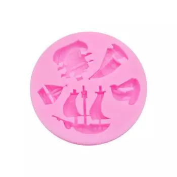 Серия Ocean Парусный Пиратский Корабль Силиконовая Форма Для Помадки Форма Для Шоколадного Торта розовый