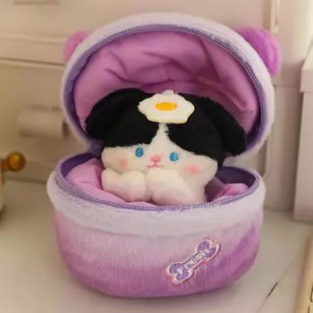 Серия плюшевых кулон-брелок для сумки Dog Egg, декоративная подвеска Dog in the Bag, мягкие мультяшные куклы цвета конфет, подарки на день рождения для мальчиков и девочек 10cm pendant