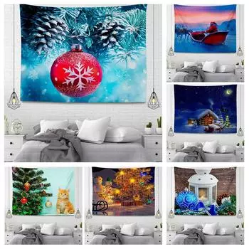 Серия подвесных тканевых гобеленов в рождественском стиле 100x75cm