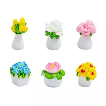 Серия растений Микро Ландшафтные украшения Искусственная смола Цветочная модель для домашнего стола Style C