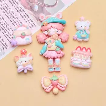 Серия «Розовая милашка»: Пряжки для обуви из кремовой смолы и аксессуары для самодельных украшений