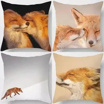 Серия с принтом лисы, наволочка для гостиной, дивана, стула, кровати, наволочка, подарок на день рождения, украшение для спальни, обнимание 45x45cm
