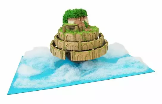 Серия Sankei Studio Ghibli Замок в небесах Замок Лапута Бумажная поделка Лапута Немасштабный MK07-33
