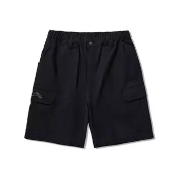 Серия скейтбордов Li Ning Удобные Дышащие Универсальные Повседневные Шорты Мужские шорты Черный AKSU821-1 S