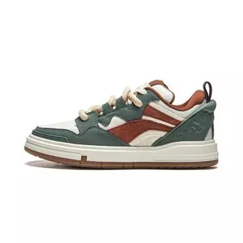Серия скейтбордов Li Ning Удобные Нескользящие Амортизирующие Износостойкие Низкие Кеды Мужские Кроссовки Зеленый Белый Коричневый AECU109-2 39