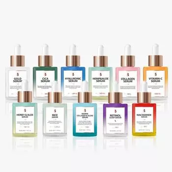 Серия сывороток BONNYHILL B: Коллаген/ Витамин-С/ Ретинол 40 мл, Антивозрастной, Увлажняющий, Корейская косметика, Kbeauty, образец Collagen