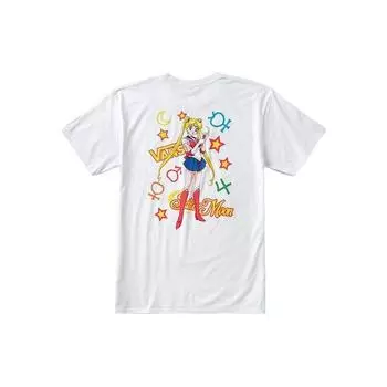 Серия Vans Sailor Moon Collaboration, футболка Sailor Moon Collaboration с короткими рукавами и узором Sailor Moon, унисекс, белые топы унисекс VN0000A5WHT S