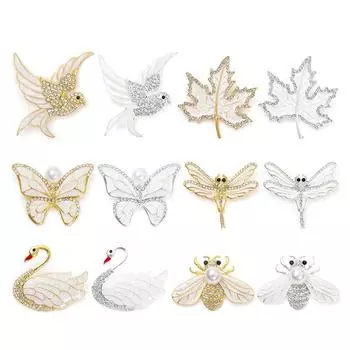 Серия животных Брошь лебедь жемчужная бабочка брошь для женщин универсальные аксессуары для одежды клен пчела стрекоза украшение для корсажа as the picture