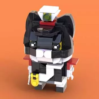 Серия животных, модельные блоки, черный кот, шериф, детские головоломки, строительные блоки, украшения для дома и офиса, подарки