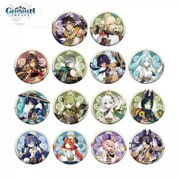 Серия значков персонажей Genshin Impact Sumeru City Theme, авторизованная MiHoYo 75 мм BADGE