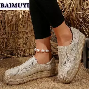 Serpentine Flats Повседневная обувь Женские лоферы на платформе Дизайнерские кроссовки 2024 года Кроссовки для ходьбы Бренд Спорт Бег Zapatos Mujer 36 золотой