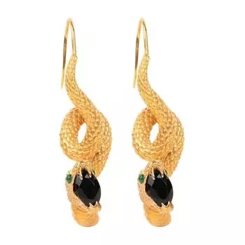 Serpentines Dangle Earrings Eye Catching Snake Shaped Ear Pendants Stylish Statement Accessories for Everyday Commute