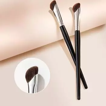 Серповидные кисти для теней для носа, 2 шт., наклонная голова, конский волос, корень носа, размазывание, кисти для макияжа, кисть для теней