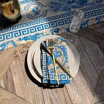 Sertex Home синие тканевые салфетки с этническим рисунком, 2 шт.