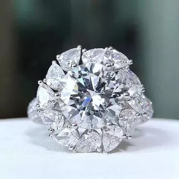 Сертифицированное 3CT кольцо с муассанитом цвета D для женщин, ювелирные изделия класса люкс, свадебное обручальное кольцо из стерлингового серебра 925 пробы 5&us size