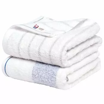 Сертифицированное банное полотенце Bloom Imabari с натуральной каймой, набор из 2 шт. Сделано в Японии (Серо-голубой)