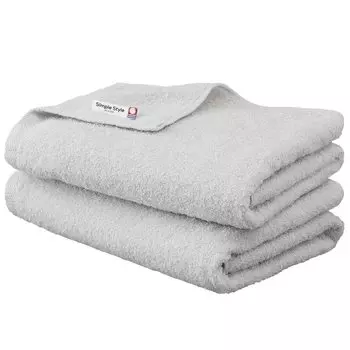 Сертифицированное банное полотенце Iris Ohyama Imabari, светло-серый комплект из 2 хлопковых простых полотенец, легкое и компактное, тонкое, мягкое и нежное на ощупь