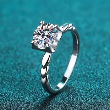 Сертифицированное GRA настоящее обручальное кольцо с муассанитом 1 карат, белое золото 18 карат, кольца с бриллиантами, свадебное кольцо, ювелирные изделия для женщин 5