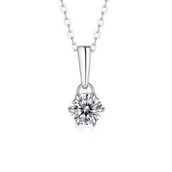 Сертифицированное GRA ожерелье из муассанита 1-5 карат, подвеска в форме капли, стерлинговое серебро 925 пробы, очаровательное украшение для вечеринки, свадьбы для женщин, ювелирные изделия 45cm&US Size 0.5CT