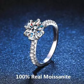 Сертифицированное кольцо из стерлингового серебра с муассанитом VVS1 цвета D, роскошные свадебные и обручальные кольца, модные ювелирные изделия из белого золота 14 карат 5&2 Carat