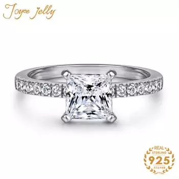 Сертифицированное обручальное кольцо с муассанитом принцессы 1,2 карата, бесцветные бриллианты VVS, свадебные кольца из стерлингового серебра 6