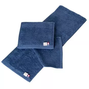 Сертифицированное полотенце Imabari, набор из 2 полотенец для спорта, 20 x 110 см, полотенце для спортзала, компактный хлопок, сделано в Японии [oruta] 100% (2 ВМС) тёмно-синий