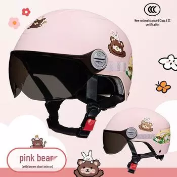 Сертифицированный 3C детский мультяшный мотоциклетный шлем - Универсальный летний полушлем на все сезоны