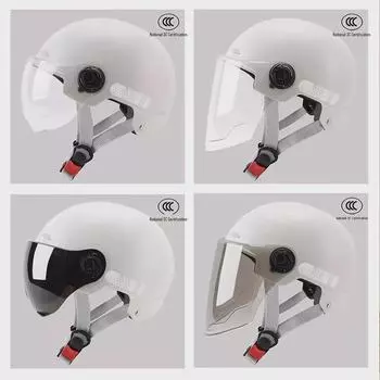 Сертифицированный 3C всесезонный шлем для электромобиля для мужчин и женщин - универсальный полушлем Matte White