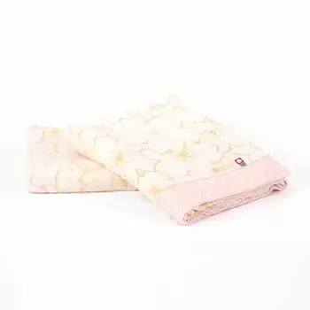 Сертифицированный банный комплект полотенец Imabari Towel из 2 штук, хлопок, сделано в Японии, 100% (Цветочный узор/Розовый)