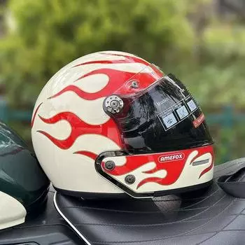 Сертифицированный DOT Fire Elementals ретро шлем мотоциклетный 3/4 комбинированный полушлем четырехсезонный круизный педальный чехол высокого качества M