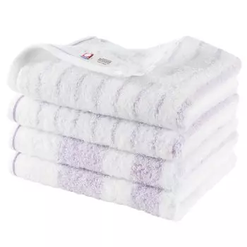 Сертифицированный набор полотенец для лица Bloom Imabari Towel из натурального материала Quick Room, сделано в Японии, 4 шт., кайма, впитывающие, сушащие, мягкие, 100% хлопок, (фиолетовый)