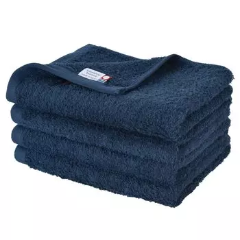 Сертифицированный набор полотенец для лица Bloom Imabari Towel из 4 штук Jupe Soft Absorbing Thin Quick Dry Room Dry Cotton Made in Japan 100% (военно-морской флот)