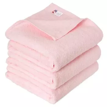 Сертифицированный натуральный банный комплект полотенец Imabari Towel, изготовленный из хлопка Quick Room Cotton [oruta] 3, Япония, 120 см, тонкий, впитывающий, высушивающий, сухой, 100% (розовый)