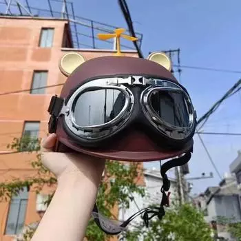 Сертификация электромобиля Универсальный шлем Harley Battery Car Retro, четырехсезонный шлем для верховой езды, летняя мужская и женская нижняя шляпа