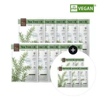 [Сертификация Vegan] Маска Arial Seven Days Tea Tree M 10 листов + 5 листов, специальная корейская маска в упаковке