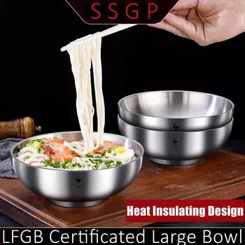 Сертификат LFGB 304 из нержавеющей стали миска для рамэна салатница фруктовая тарелка теплоизолирующая суповая миска роскошные кухонные аксессуары