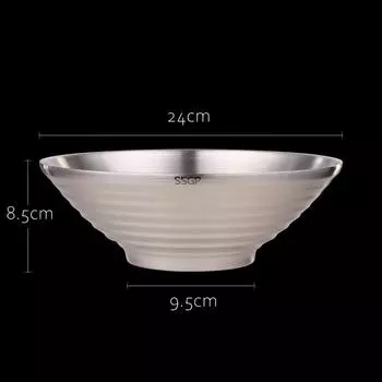 Сертификат LFGB 304 нержавеющая сталь рамен чаша роскошная теплоизоляционная сковорода 24 см корейская японская лапша столовые приборы столовая посуда