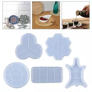 Сервировочная форма Borad Crystal Epoxy, подставка под чашку, подставка Crystal, многофункциональная силиконовая форма для подноса, форма для литья фруктов 3