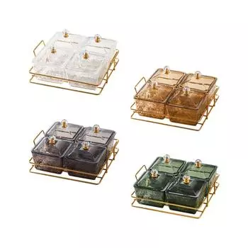 Сервировочные миски, банка для печенья и подставка, роскошный поднос для приправ, контейнер для хранения еды на праздник, свадьбу, приправы, фруктовые конфеты коричневый