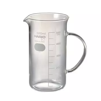 Сервер для стаканов HARIO Tall Beaker, практичная емкость 500 мл, термостойкое стекло, сделано в Японии, TBV-500 чистый