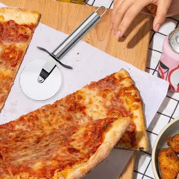 Серверный режущий диск с серебряным покрытием. Прочный, легко чистится, с двойным лезвием, 8 дюймов. Lace pizza cutte