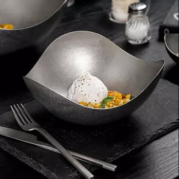 Сервировочная миска для приготовления пищи, креативная винтажная неправильная форма, десерт, фрукты для кухни 20cmx8.8cm