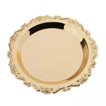Сервировочная тарелка для десерта, золотое блюдо, витрина с фруктами, товары для дня рождения, 20 см 25cm золотистый